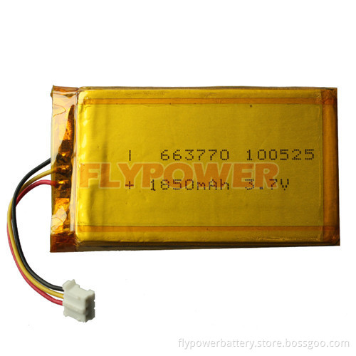 3.7V 1850mAh Lithium Ion Polymer Battery Pack (1S1P of FLP-663770)